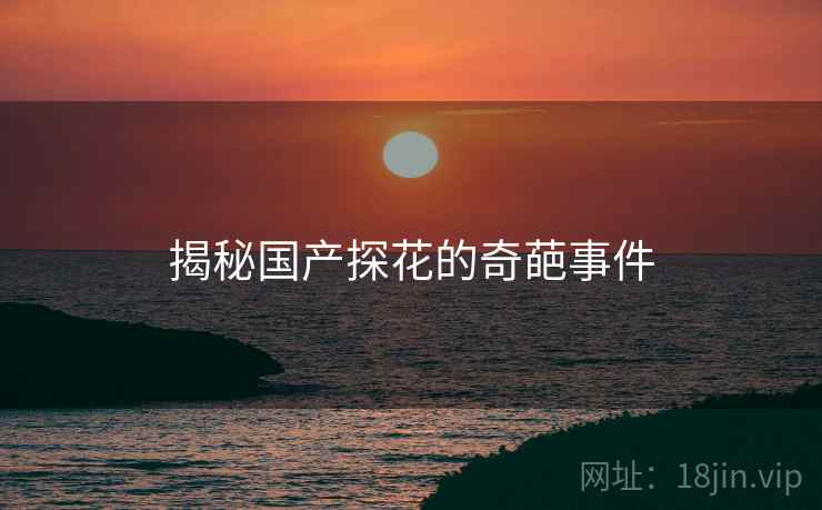 揭秘国产探花的奇葩事件