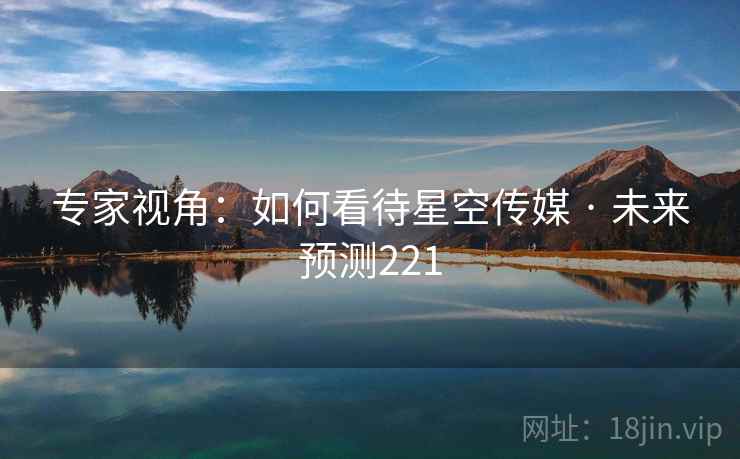 专家视角:如何看待星空传媒 · 未来预测221 专家视角:如何看待星空传媒 · 未来预测221